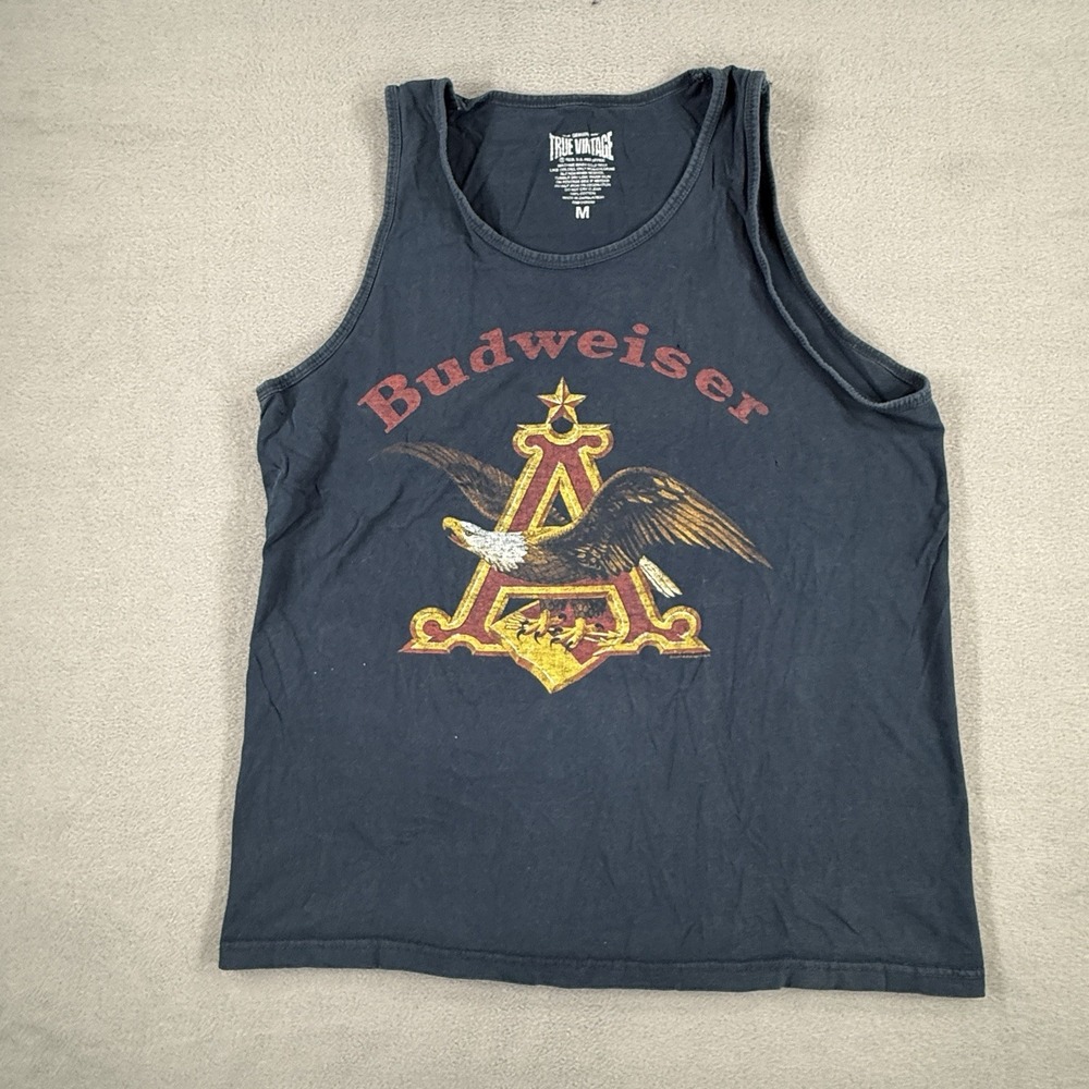 Budweiser Tank Top Mens M Beer Eagle Summer Retro‎
